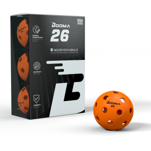 Image d'une boîte de 6 balles de pickleball BOOMA 26 oranges.