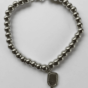 Bracelet grosse bille avec pendentif raquette de pickleball, accessoire mixte.