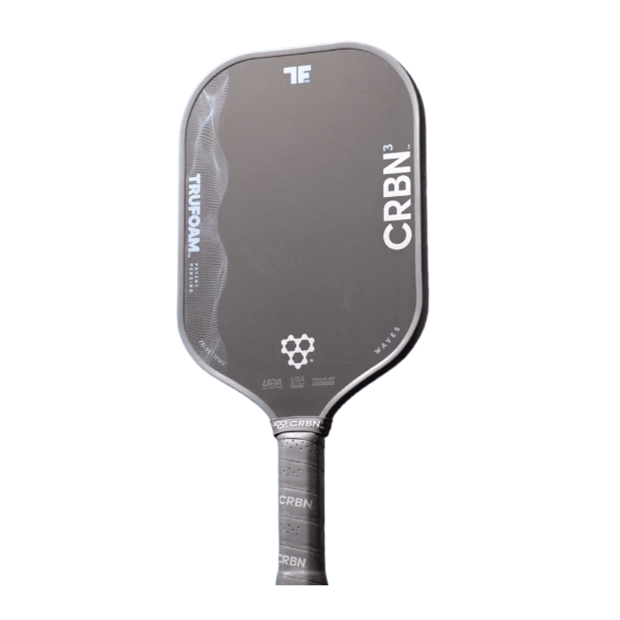 Image d'une raquette de pickleball CRBN 3 TruFoam Waves Allongé.