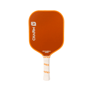 Raquette Apes Charm V pour pickleball avec noyau en mousse PU et surface en fibres de polyaramide.