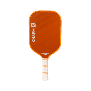Apes Charm X raquette de pickleball avec mousse PU, surface polyaramide et poignée en cuir haute performance.